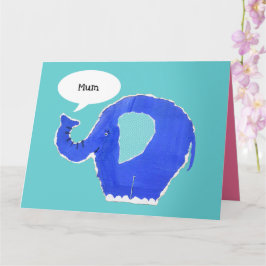 Carte de fête des mères éléphant mignon personnali