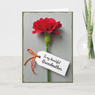 Carte de Fête des Mères Fleur Rouge Éclatante