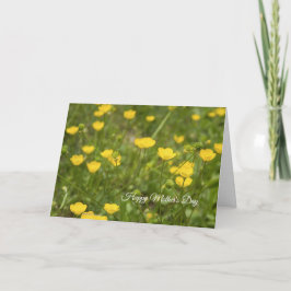 Carte de fête des mères Fleurs sauvages jaunes