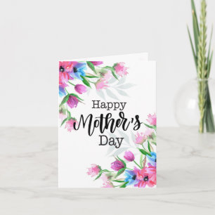 Carte de fête des mères florale aquarelle