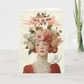 Carte de fête des mères florale Merci Maman