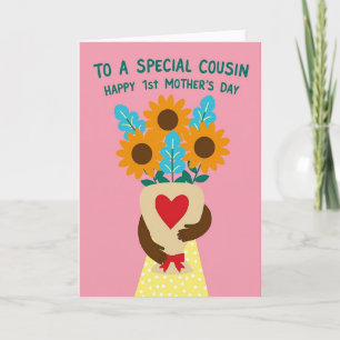 Carte de Fête des Mères Florale pour Cousine