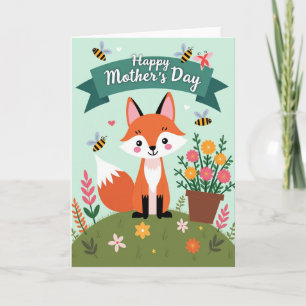 Carte de fête des mères Fox Floral