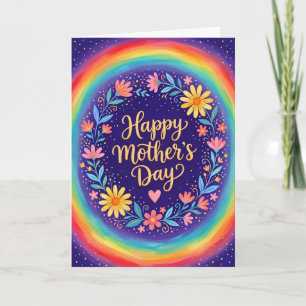 Carte de Fête des Mères Inspirante aux Fleurs Élég