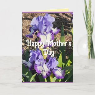 Carte de Fête des Mères Iris Pourpre fleur florale