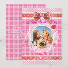 Carte de fête des mères Joyeuse avec ruban de dent