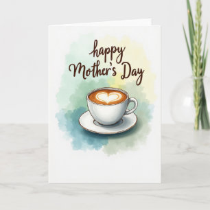 Carte de fête des mères Latte Art