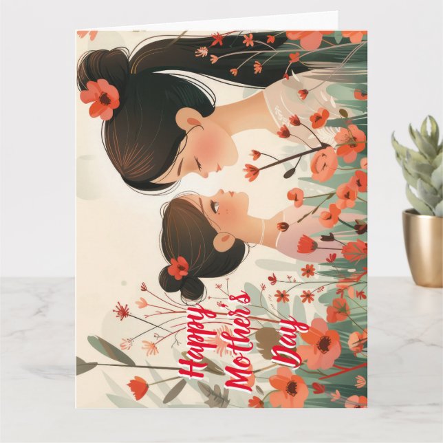 Carte de fête des mères Meilleure maman8 Super Mam (Petite plante)