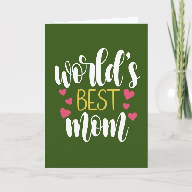 Carte de fête des mères : Meilleure maman du monde (Devant)