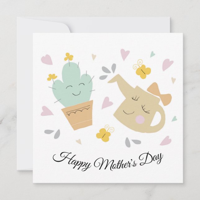 Carte de fête des mères mignonne (Devant)