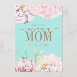 Carte de fête des mères personnalisée florale