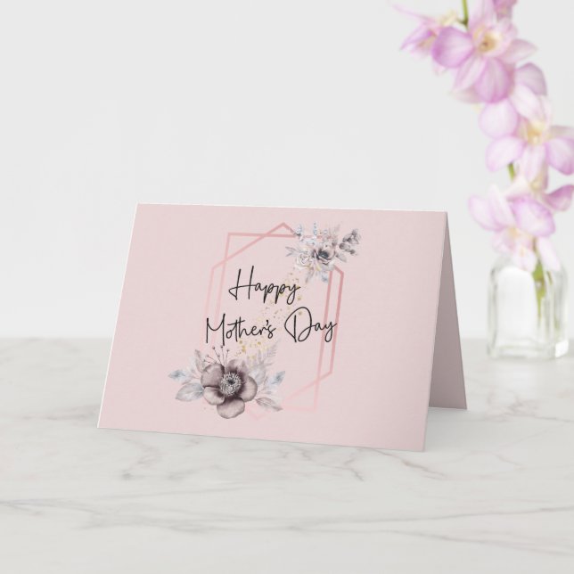 Carte de fête des mères Pink Floral avec message à (Orchidée)