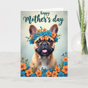 Carte de fête des mères pour chien floral