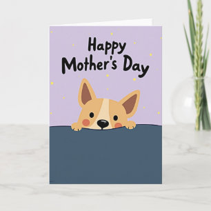 Carte de fête des mères pour chien mignon matte