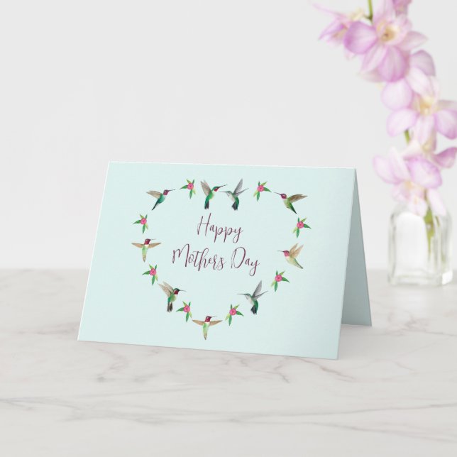 Carte de fête des mères pour colibri (Orchidée)