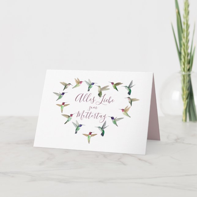 Carte de fête des mères pour colibris (Devant)