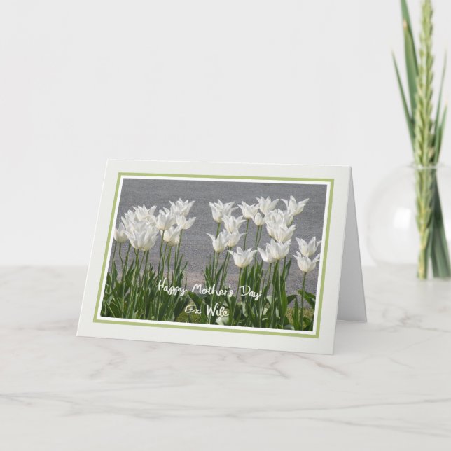 Carte de fête des mères pour ex-femme Tulipes blan (Devant)