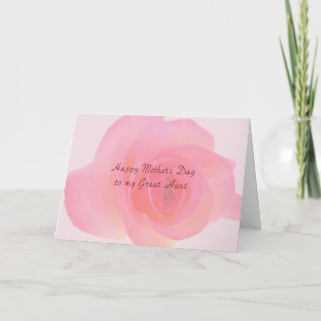 Carte de fête des mères pour la grande tante rose  (Devant)