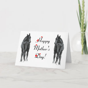 Carte de fête des mères pour les chevaux et les po