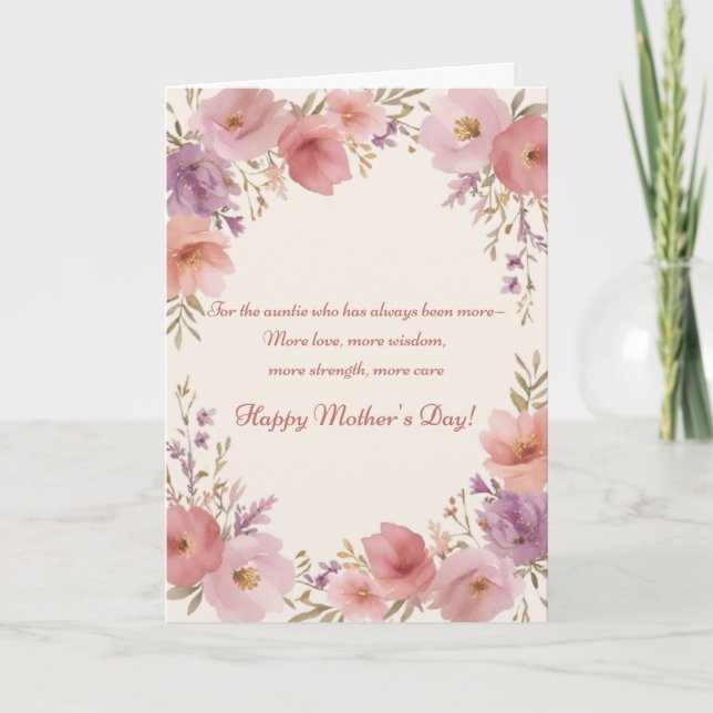 Carte de fête des mères pour ma tante (Devant)