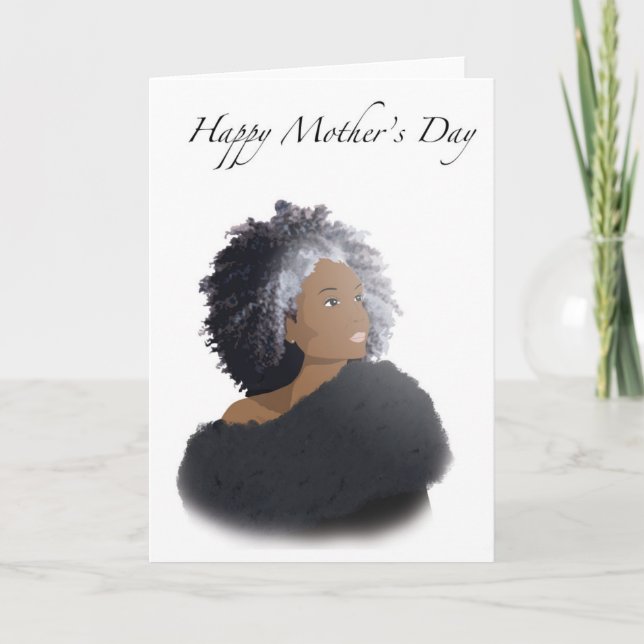 Carte de fête des mères pour maman afro-américaine (Devant)