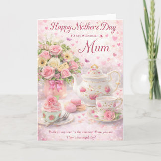 Carte de fête des mères pour maman - Design floral