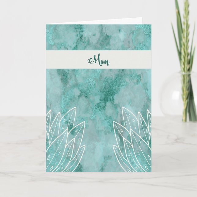 Carte de Fête des Mères pour Maman Turquoise avec  (Devant)