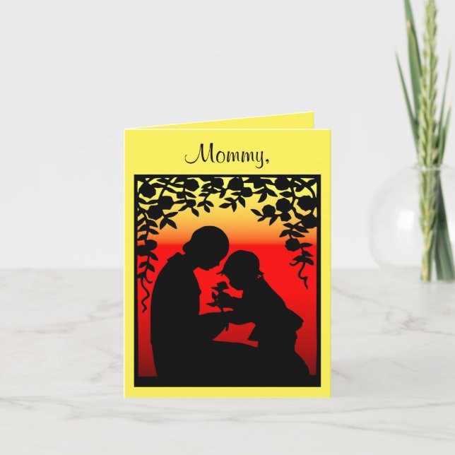 Carte de fête des mères pour mère et enfant (Devant)