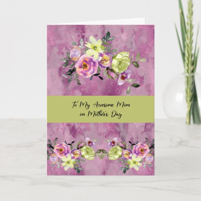 Carte de fête des mères pour votre maman avec fleu (Devant)