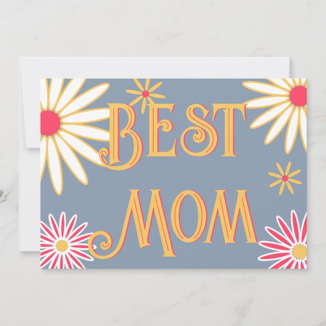 Carte de fête des mères rétro florale (Devant)