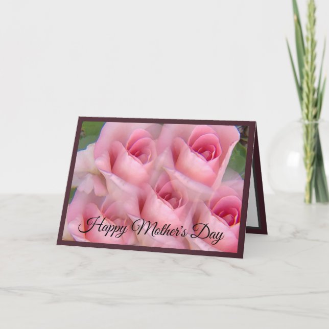 Carte de fête des mères rose rose kaléidoscope bor (Devant)