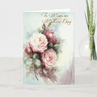 Carte de fête des mères Rose Vintage