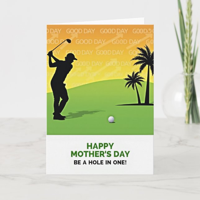 Carte de fête des mères silhouette de golf (Devant)
