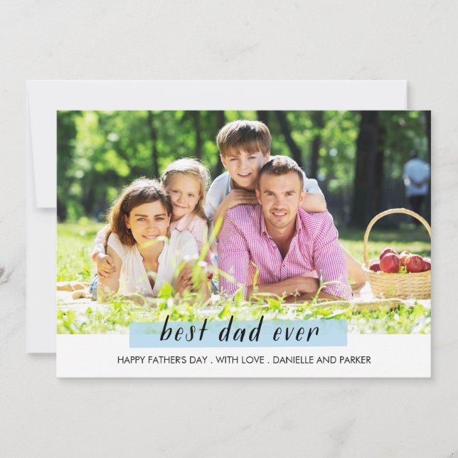 Carte de fête des pères à ruban lavi peint (Devant)