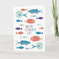 Carte de Fête des pères agréable aux poissons mign
