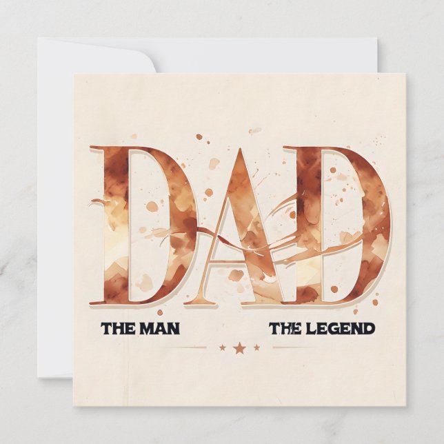 Carte de Fête des pères Aquarelle Chic (Devant)
