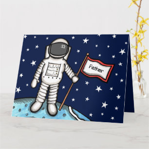 Carte de fête des pères astronaute Spaceman person