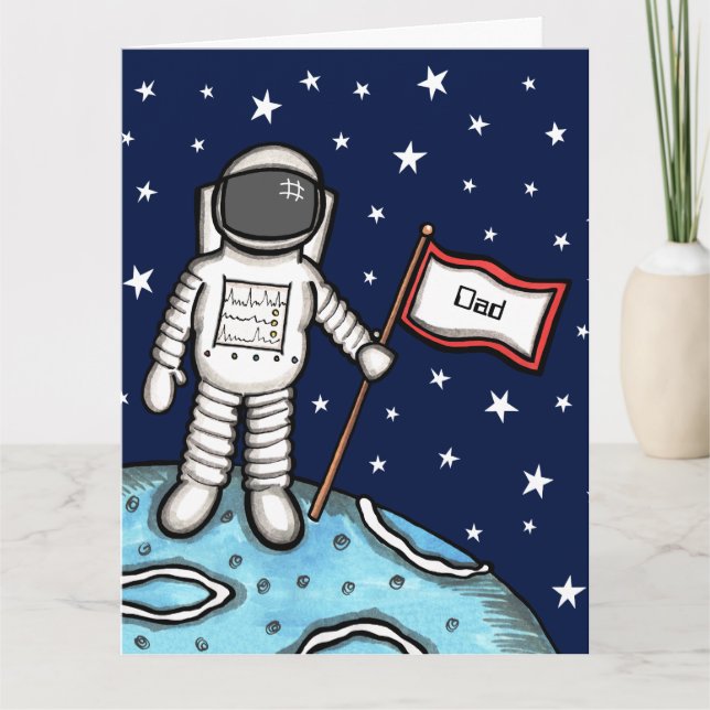 Carte de Fête des Pères Astronaute Spaceman Person (Devant)