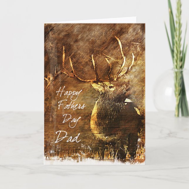 Carte de fête des pères avec illustration d'un éla (Devant)
