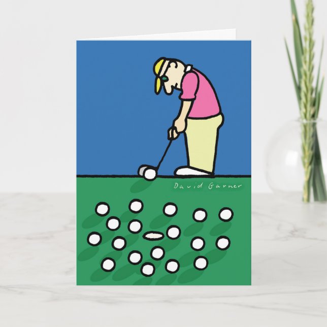 Carte de fête des pères avec illustration golfeur (Devant)