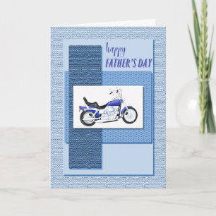 Carte de fête des pères avec une moto