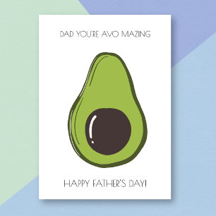 Carte de Fête des pères Avocado amusante