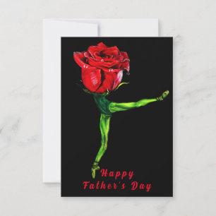 Carte de Fête des pères Ballerina Rose Ballet Danc