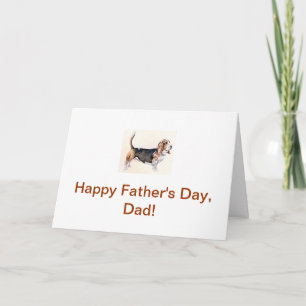 Carte de Fête des pères Basset Hound