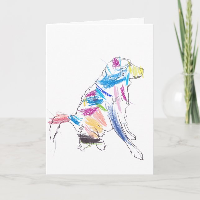 Carte de Fête des Pères Chien Arc-en-ciel Joyeux ! (Devant)