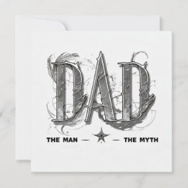 Carte de Fête des pères "DAD" monochromatique mode