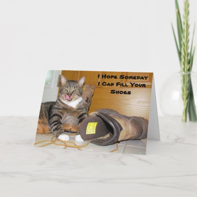 Carte de Fête des pères de chat amusante - Penser  (Devant)