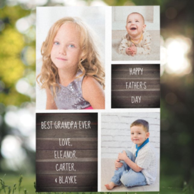 Carte de Fête des pères de Collage photo moderne p (Créateur téléchargé)