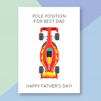 Carte de Fête des pères de jeu de voiture de Formu