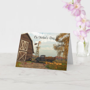Carte de Fête des pères de la ferme d'automne